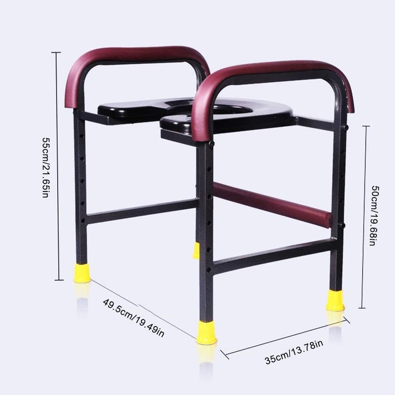 ويندفورج كرافت كرسي مرحاض قابل للطي، كرسي مرحاض/استحمام ناعم، ارتفاع قابل للتعديل، مزود بآلية رفع آمنة فوق حوض المرحاض، مناسب لذوي الاحتياجات الخاصة وكبار السن، ومبطن. - Image 2