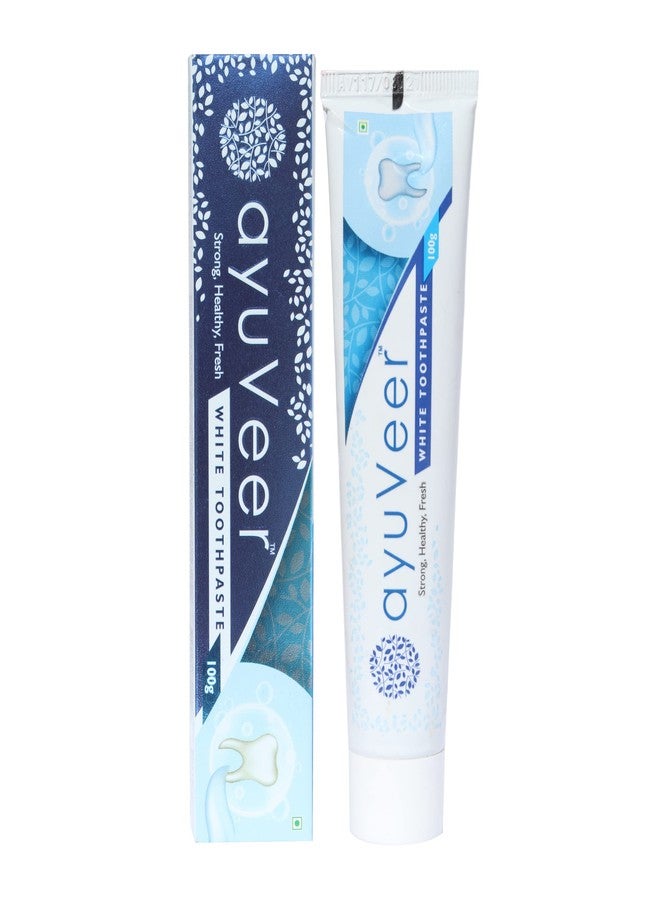 Ayuveer White Toothpaste, Keeps Teeth Strong, Healthy & Fresh, 100 G | Pack of 4 - Image 1