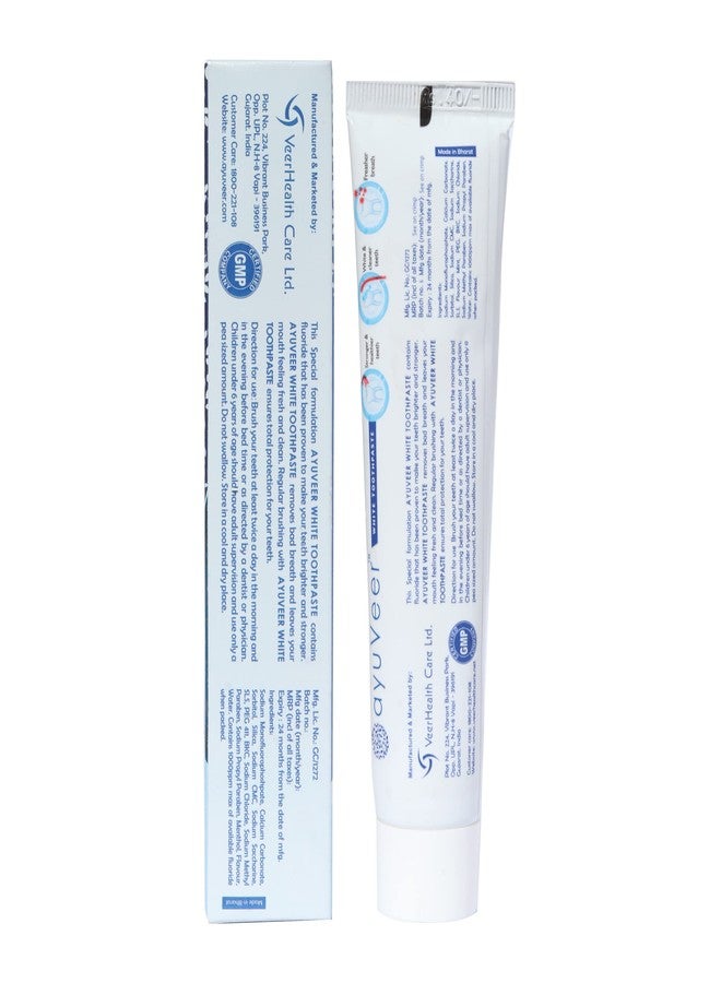 Ayuveer White Toothpaste, Keeps Teeth Strong, Healthy & Fresh, 100 G | Pack of 4 - Image 2