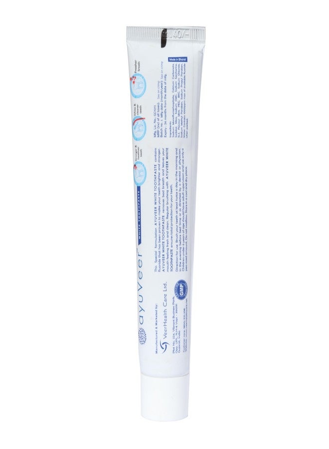 Ayuveer White Toothpaste, Keeps Teeth Strong, Healthy & Fresh, 100 G | Pack of 4 - Image 4