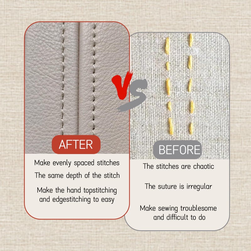 Tizee 2025 Upgrade Template for Sewing - 3 Sizes Non-Slip Stitching Guide Tool with Clips for Fixed Fabric and Consistent Stitches - Image 4