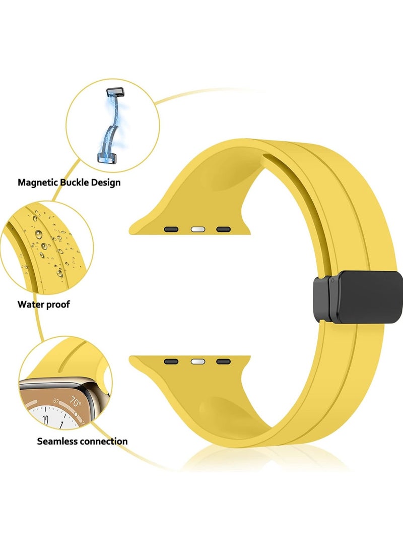 DUSALA Magnetic Silicone Watch Band 42mm/44mm Quick Release Strap for Men & Women Soft Skin Friendly Sport Replacement Band for Smartwatch & Analog Watches Durable, Waterproof, Magnetic Folding Clasp for All-Day Comfort - Image 2