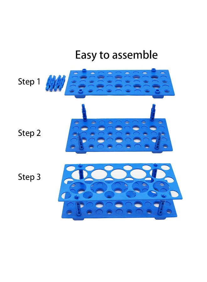 2Pack Test Tube Rack, Centrifuge Tube Holder for 10ml, 15ml, 50ml, Detachable Plastic Stand, 28 Well - Image 4