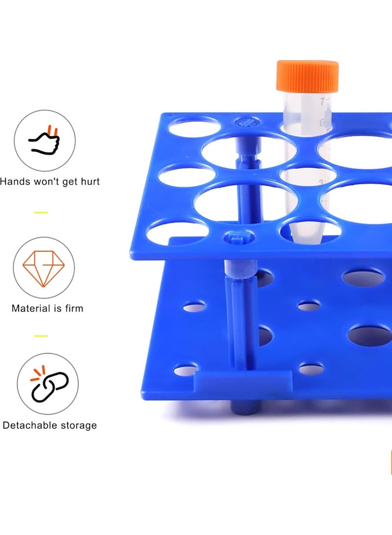 2Pack Test Tube Rack, Centrifuge Tube Holder for 10ml, 15ml, 50ml, Detachable Plastic Stand, 28 Well - Image 5