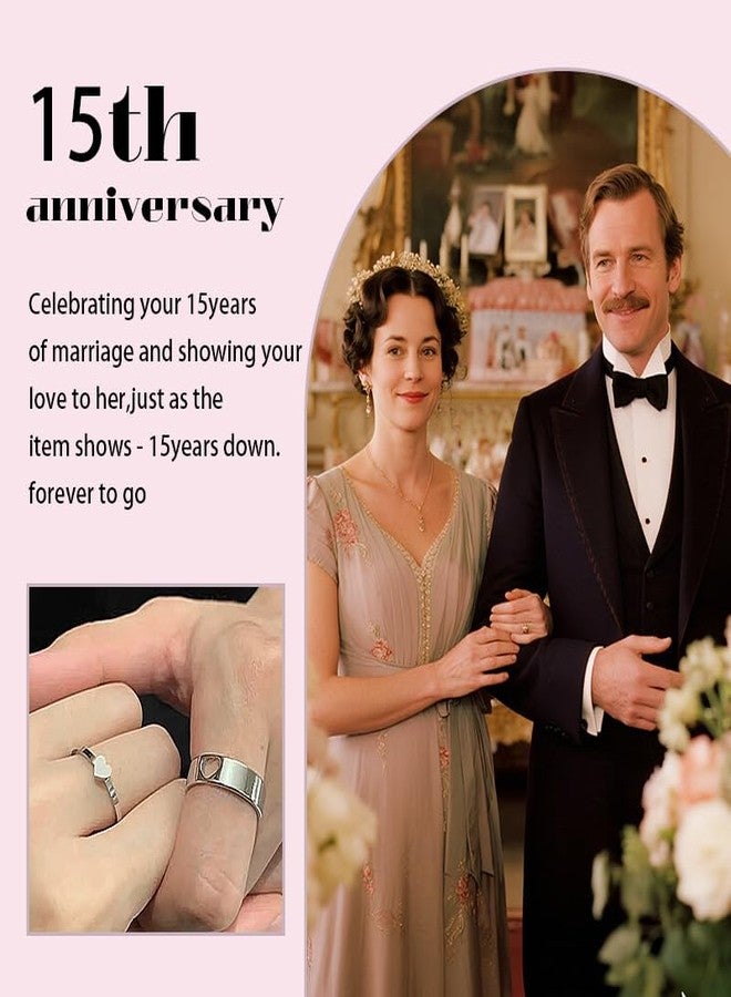 Yreamont Couple Matching Rings And Heart Shaped Jewelry Tray for 15 th Anniversary, 15th Anniversary Wedding Gifts for Husband Wife Hubby Wifey Wedding Ring Holder for 15 Year Wedding Rings for Couple - Image 5