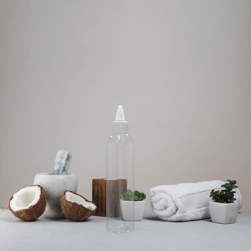 BRIGHTFROM Twist Top Applicator Bottles 8 OZ Crystal Clear Squeeze Empty Plastic Bottles BPAFree PET Refillable OpenClose Nozzle  Multi Purpose Pack of 2 - Image 3