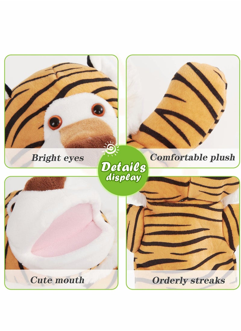 NIBEMINENT Hand Puppet Toys Plush Tiger Stuffed Puppets Animals Soft Lovely Wildlife Toy Doll Funny Developing Intelligence Birthday for Kids Toddler Adults Babies  - Image 5
