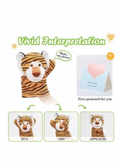 NIBEMINENT Hand Puppet Toys Plush Tiger Stuffed Puppets Animals Soft Lovely Wildlife Toy Doll Funny Developing Intelligence Birthday for Kids Toddler Adults Babies  - Image 4
