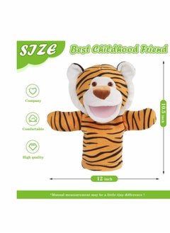 NIBEMINENT Hand Puppet Toys Plush Tiger Stuffed Puppets Animals Soft Lovely Wildlife Toy Doll Funny Developing Intelligence Birthday for Kids Toddler Adults Babies  - Image 3