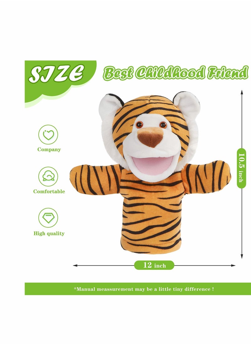 NIBEMINENT Hand Puppet Toys Plush Tiger Stuffed Puppets Animals Soft Lovely Wildlife Toy Doll Funny Developing Intelligence Birthday for Kids Toddler Adults Babies  - Image 3