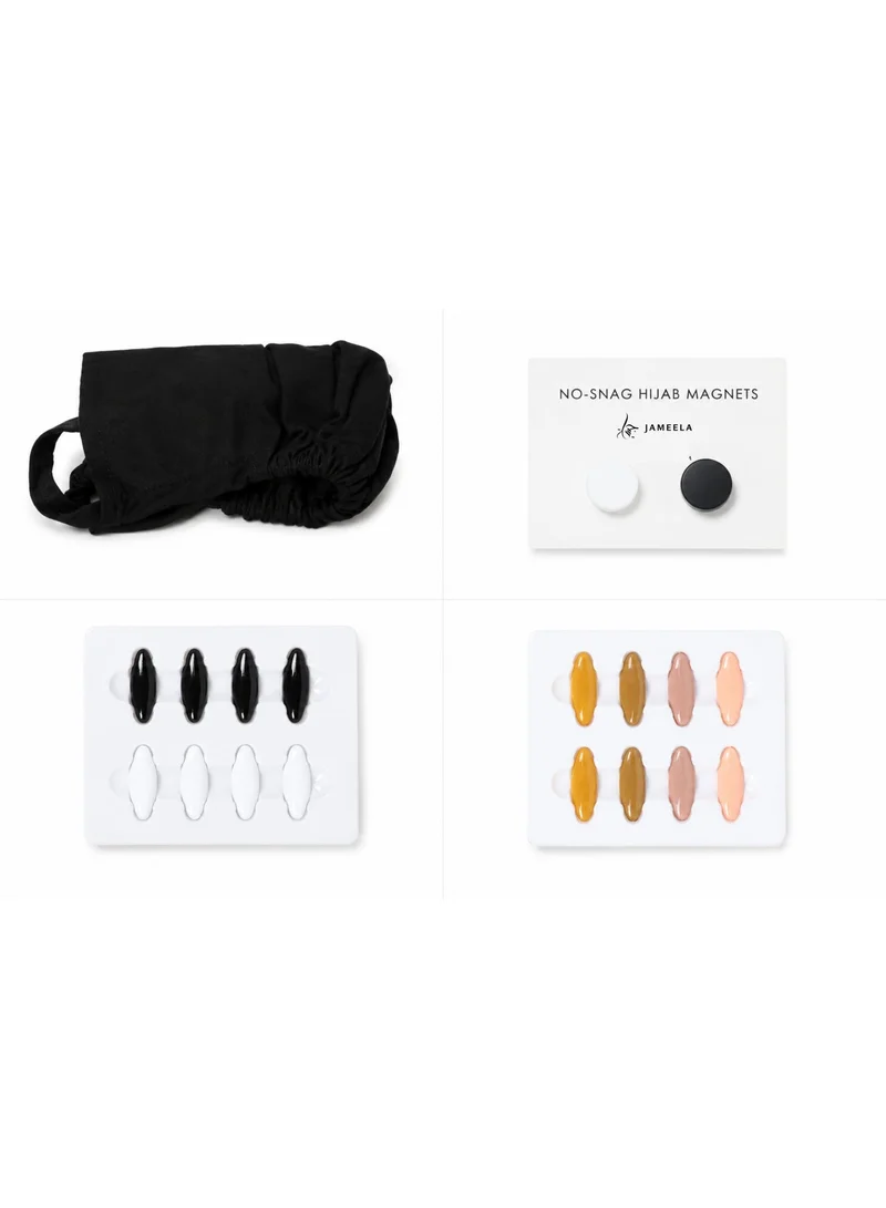 JAMEELA Jameela Complete Hijab Essentials Styling Set – Caps, Pins & Magnets Included