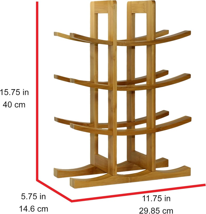Oceanstar 12-Bottle Natural Bamboo Wine Rack - Stylish and Space-Saving Design - Image 4