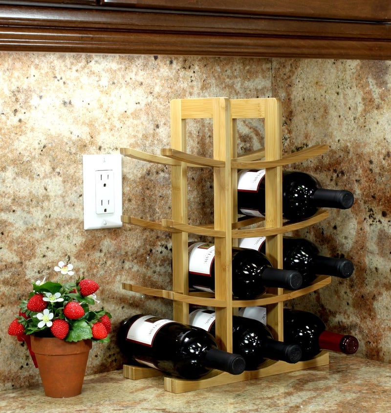 Oceanstar 12-Bottle Natural Bamboo Wine Rack - Stylish and Space-Saving Design - Image 3
