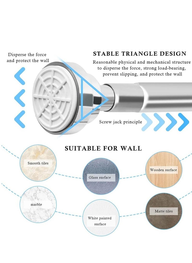 KASTWAVE Extendable Clothes Rail, 50-85cm Stainless Steel Extendable Clothes Rail, No Drilling Shower Curtain Rail for Bathroom, Kitchen, Closet, Hanging Pole No Tool Require  - Image 5