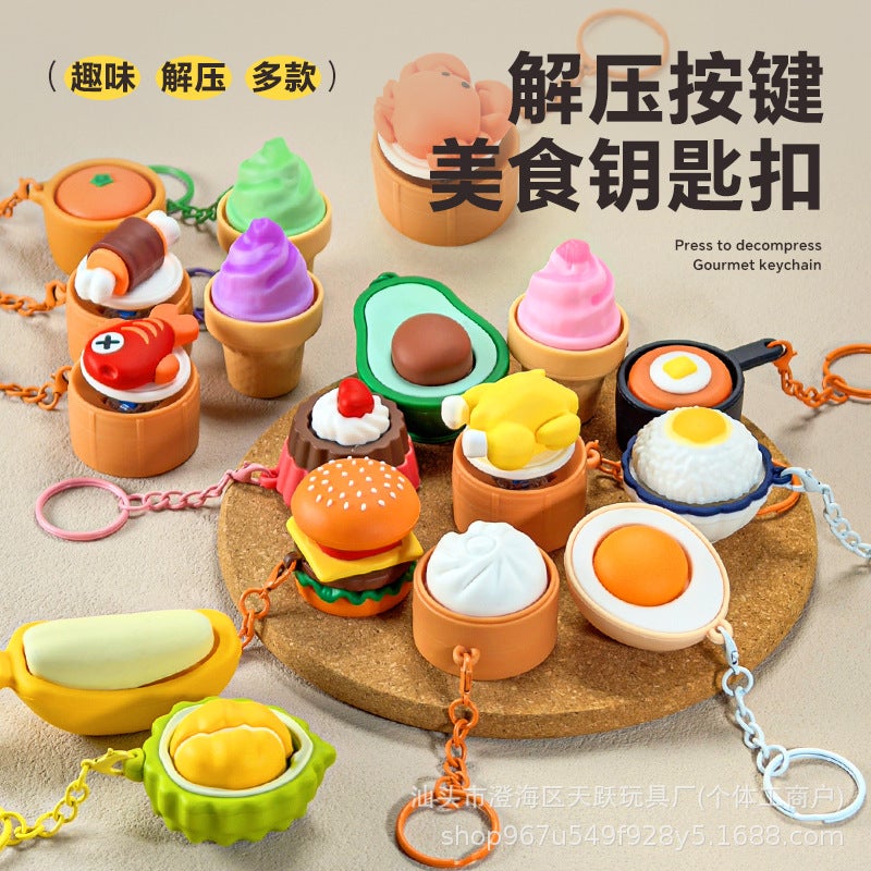 Cute Realistic Food Keychain Stress Relief Toy - Image 2