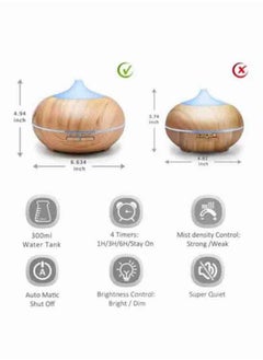 Mi VAZA 500ML Aromatherapy Essential Oil Diffuser Wood Grain Remote Control Ultrasonic Air Humidifier Cool with 7 Color LED Light  - Image 4