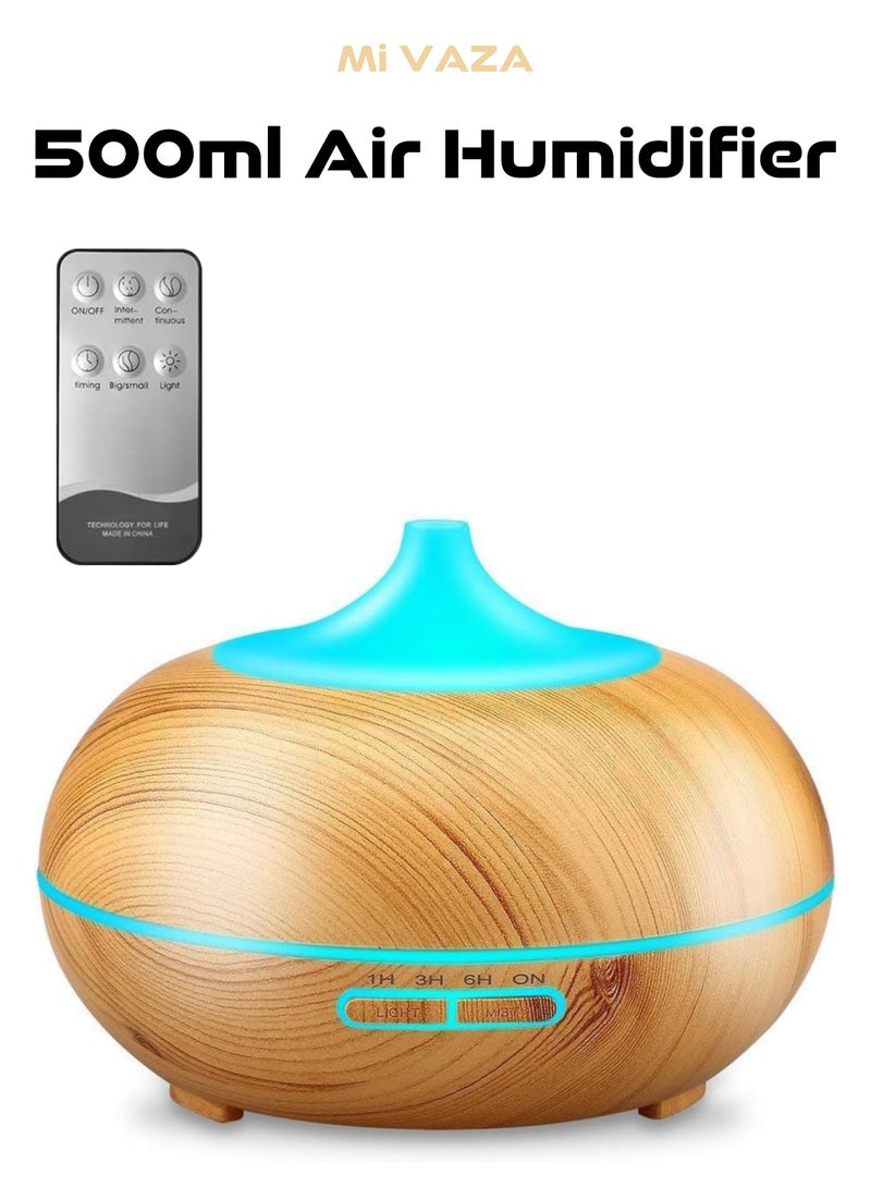 Mi VAZA 500ml Air Humidifier - Portable Miniature Essential Oil Diffuser - Moisturizing Machine - Fragrance Diffuser - 7-color Ambient Light - Auto Shut-Off - Image 1