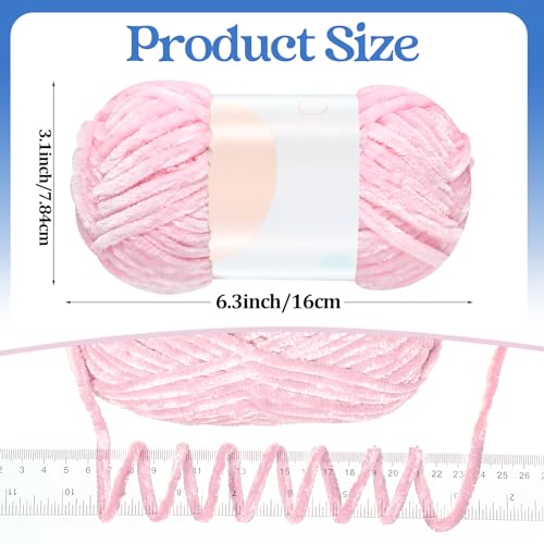 Xinnun 12 Skeins 1116 Yards Chenille Velvet Soft Thick Plush Yarn Bulk for Crocheting Knitting Baby Blanket DIY Weaving Craft, 6mm, 3.5 Oz/Skein(Fresh Color) - Image 2