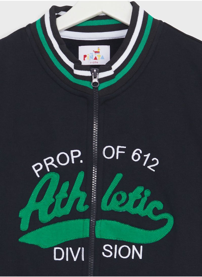 Pinata - Boys Text Printed Baseball Jacket - Image 1