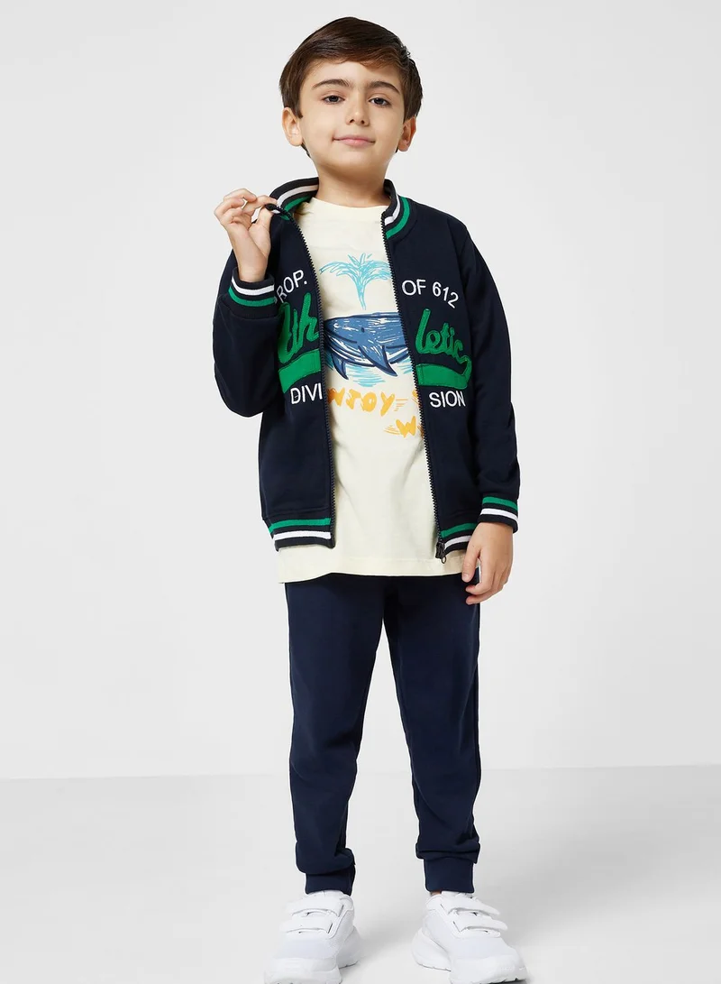 Pinata Boys Text Printed Baseball Jacket