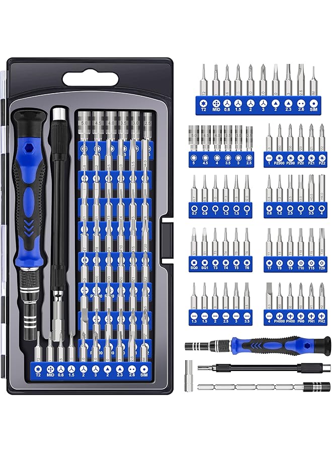 XOOL 62 in 1 Precision Screwdriver Kit, Electronics Repair Tool Kit, Magnetic Driver Kit with Flexible Shaft, Extension Rod for Mobile Phone, Smartphone, Game Console, PC, Tablet - Image 1
