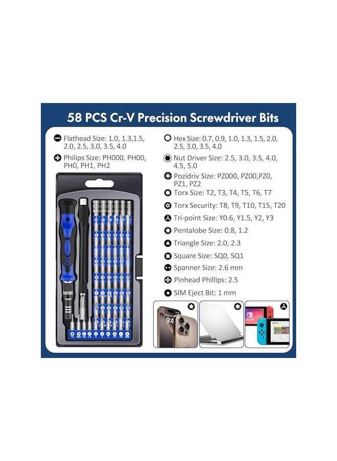 XOOL 62 in 1 Precision Screwdriver Kit, Electronics Repair Tool Kit, Magnetic Driver Kit with Flexible Shaft, Extension Rod for Mobile Phone, Smartphone, Game Console, PC, Tablet - pzsku/Z30075D2F4DBC518C2FA2Z/45/_/1740218215/b0eb3b8a-cee1-49ce-9bc4-3b333f46bc85