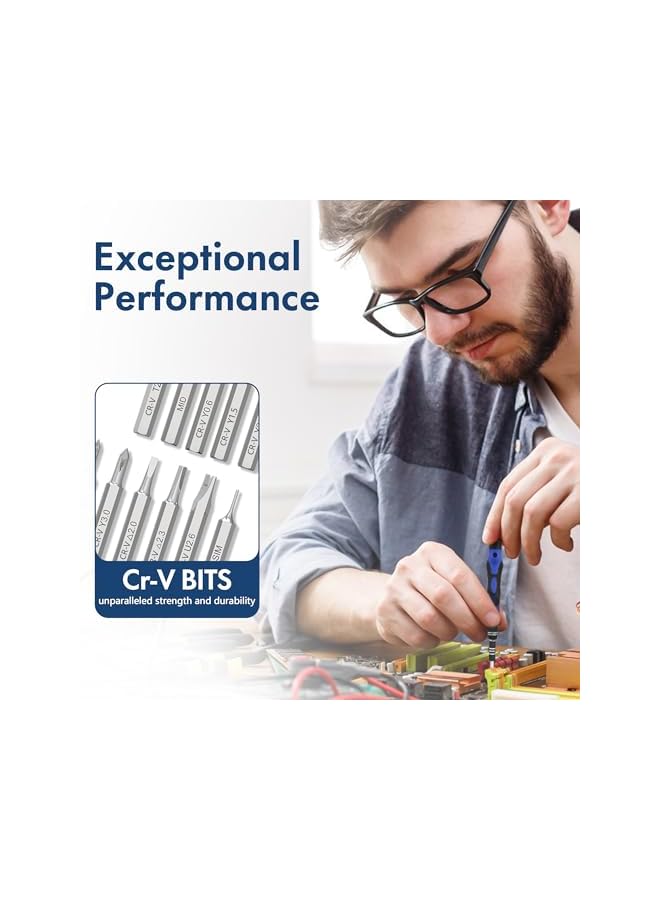 XOOL 62 in 1 Precision Screwdriver Kit, Electronics Repair Tool Kit, Magnetic Driver Kit with Flexible Shaft, Extension Rod for Mobile Phone, Smartphone, Game Console, PC, Tablet - Image 3