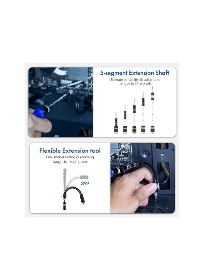 XOOL 62 in 1 Precision Screwdriver Kit, Electronics Repair Tool Kit, Magnetic Driver Kit with Flexible Shaft, Extension Rod for Mobile Phone, Smartphone, Game Console, PC, Tablet - pzsku/Z30075D2F4DBC518C2FA2Z/45/_/1740218217/d7fb578b-dd25-46fc-9f9f-75557ae2f9e3