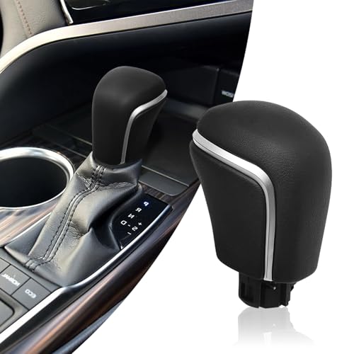BLAKAYA Compatible with Toyota Camry 20182024 Corolla 20182023 Avalon 20192023 CHR 2022 2023 ABS Black Leather Silver Automatic Gear Shift Knob Lever Replace - Image 1