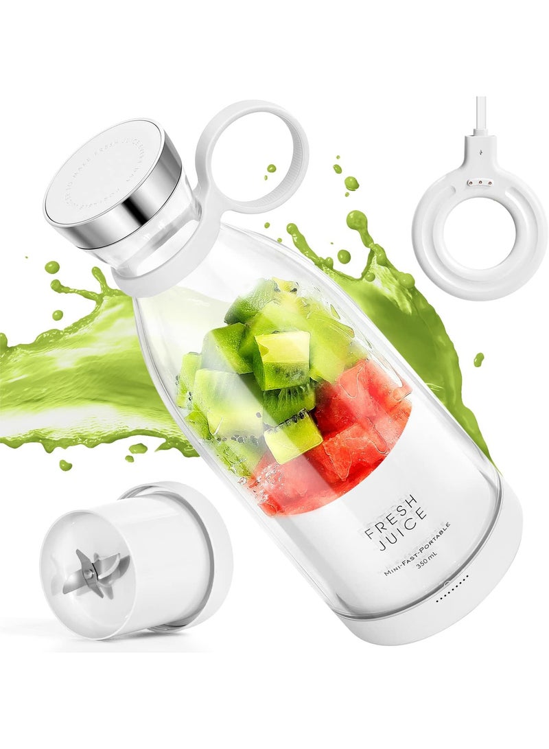 OULIYO USB Rechargeable Personal Size Juice Cup, Portable Blender, Blender Juicer Juice Cup Fruit Blender Portable Fruit Cup, Personal Blender for Smoothies and Smoothies,Take It for Traveling, Outdoor, Gym, Office, Cars, Gift -White - Image 1