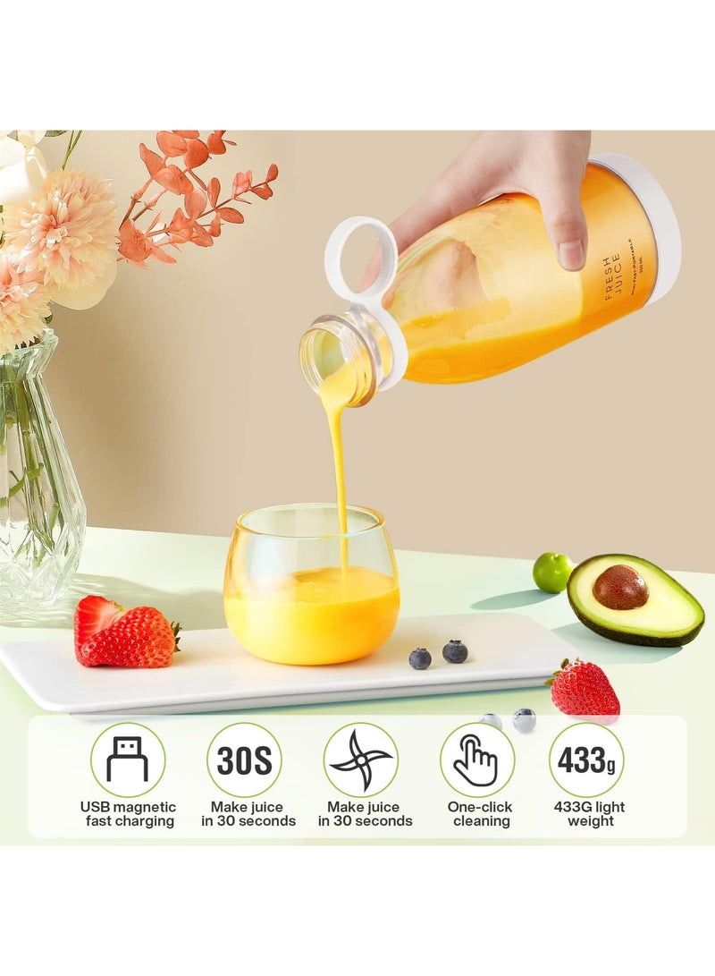 OULIYO USB Rechargeable Personal Size Juice Cup, Portable Blender, Blender Juicer Juice Cup Fruit Blender Portable Fruit Cup, Personal Blender for Smoothies and Smoothies,Take It for Traveling, Outdoor, Gym, Office, Cars, Gift -White - Image 4