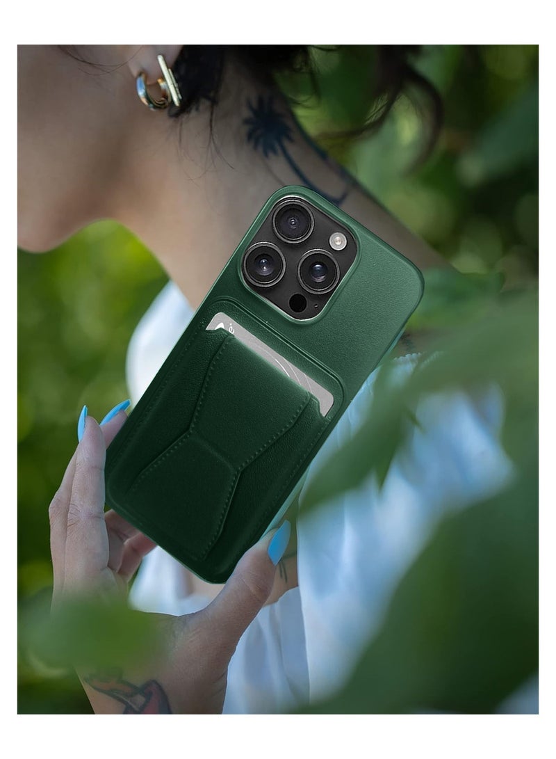 Wtech Apple iPhone 16 Pro Max 2024 Silicone TPU Card Holder with Hand Grip Case Cover - Dark Green - Image 5