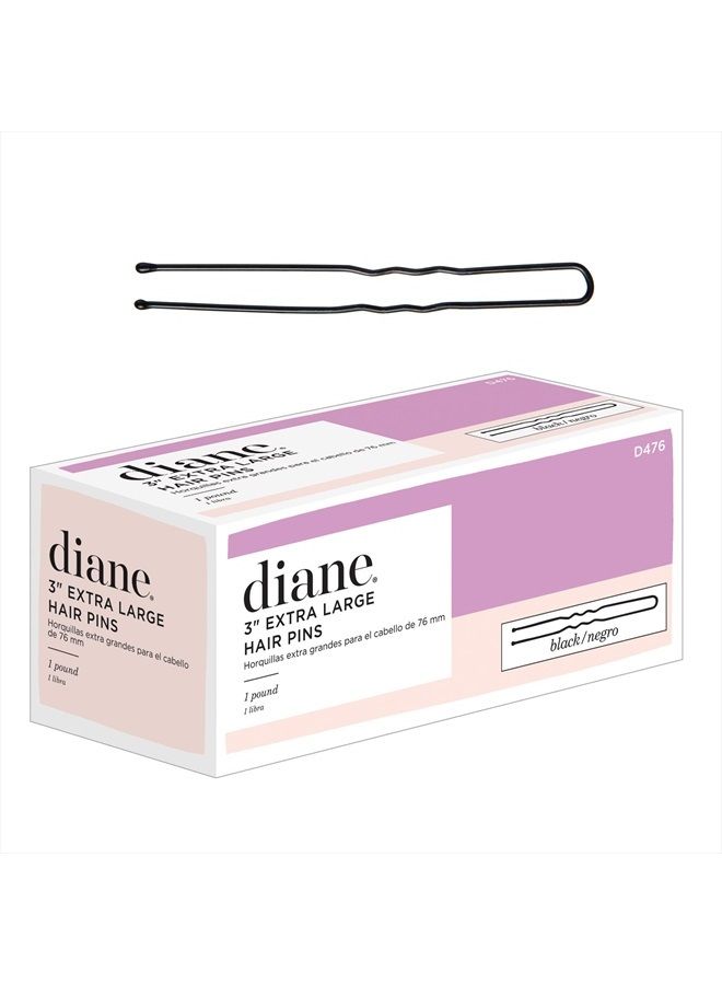 Diane Hair Pins, 3" Black, 1 lb. (Approximately 400 Pins) - Image 1