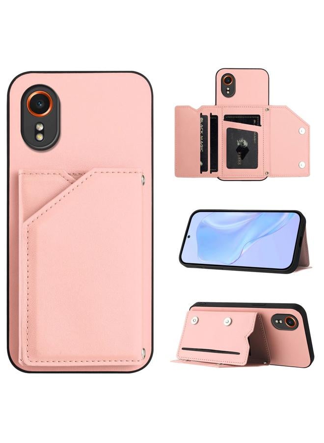 S-TOP Case For Samsung Galaxy Xcover 7 Skin Feel Four Card Slots Phone Case with Wrist Strap - Image 1