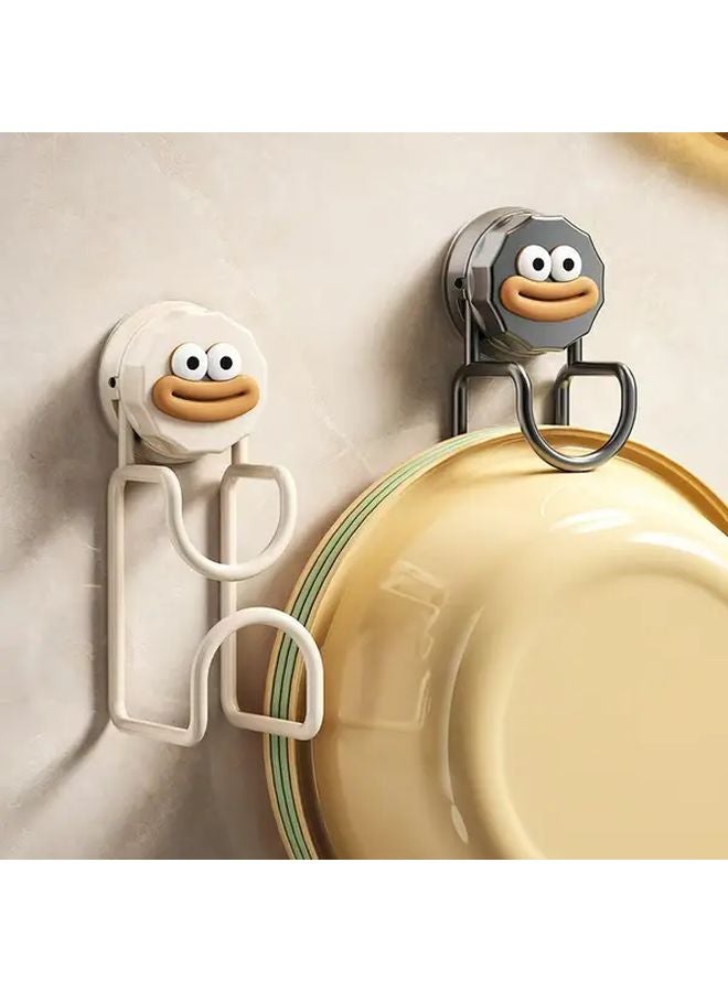 Adhesive Wall Mounted Shower Shelf Black Heavy Duty Plastic Storage Rack - Image 2