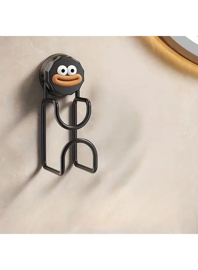 Adhesive Wall Mounted Shower Shelf Black Heavy Duty Plastic Storage Rack - Image 1