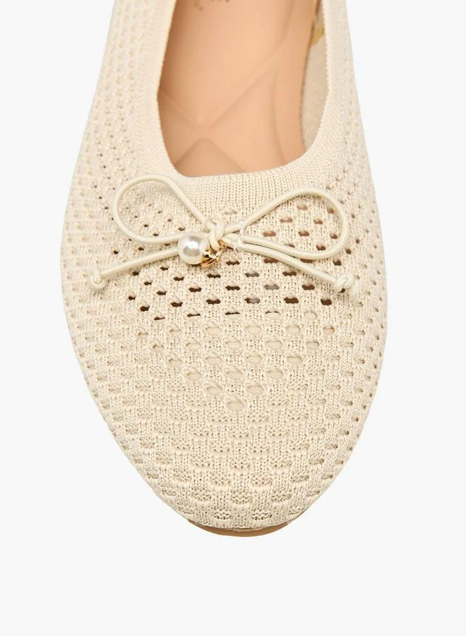 Celeste IVORY Women Textured Ballerina Shoes for Women | Best Price UAE