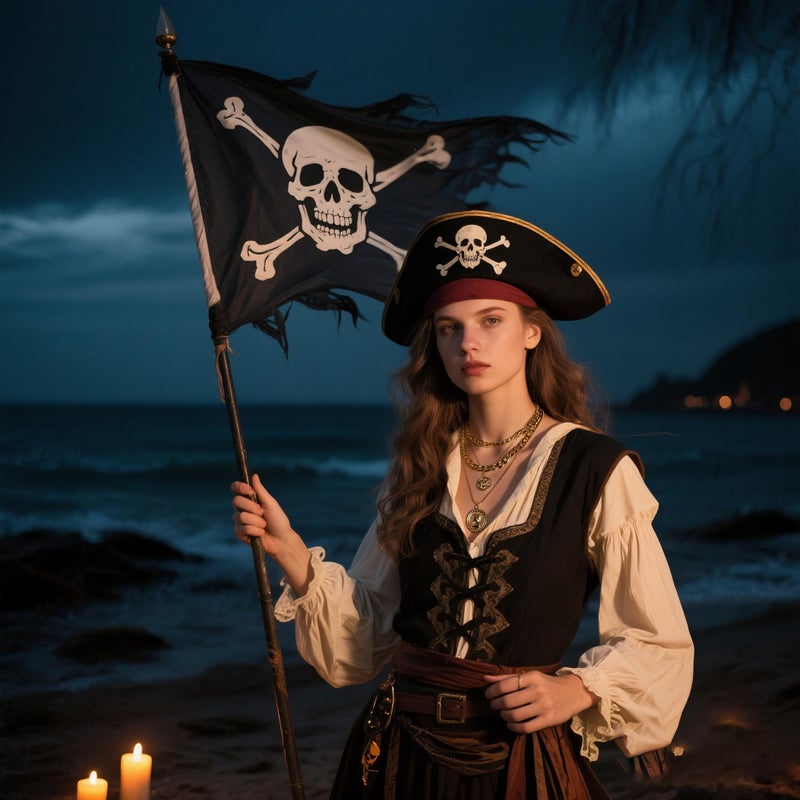 Todenb Layered Gold Pirate Necklace for Women Chunky Chain Pirate Jewelry 80s 90s Coin Pendant Necklace Pirate Costume Accessories (Gold) - Image 4