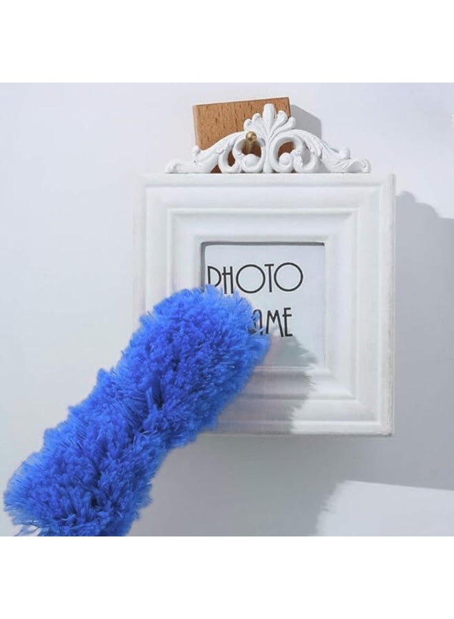 فرشاة تنظيف من الألياف الدقيقة، مزيل للغبار، أداة منزلية، منظف للأثاث والمراوح والنوافذ والستائر والأرفف والأسقف، منظف لخيوط العنكبوت، خفيف الوزن وقابل للغسل، ملحق منزلي (أزرق) - Image 1