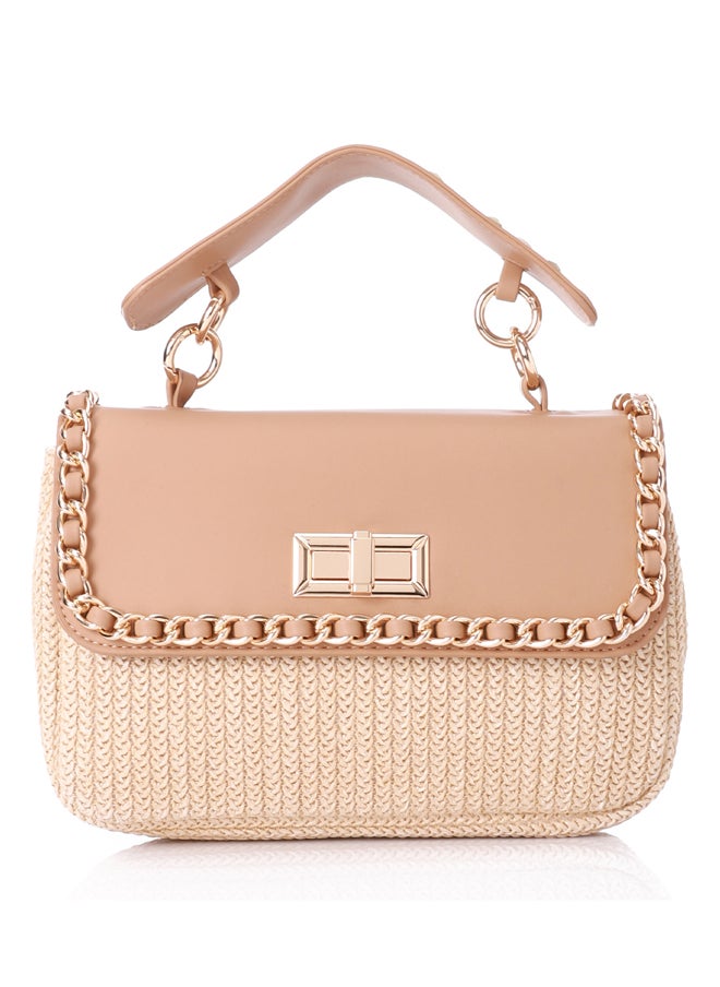 DejaVu - Studded & Chain Outlined Closure Flap Handbag - Image 1