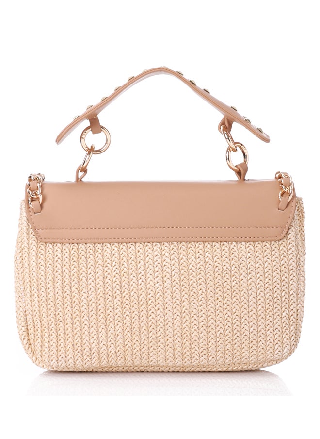 DejaVu - Studded & Chain Outlined Closure Flap Handbag - Image 1