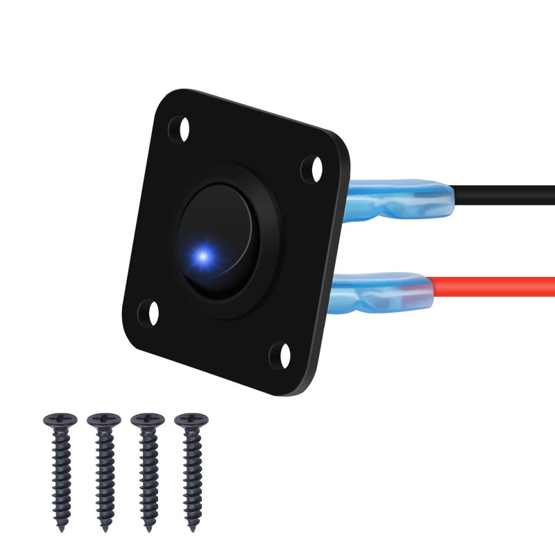 RVZONE Toggle Switch Panel, DC 12V 20A Blue Round Lighted ON Off SPST LED Switch Panel Control for Ships, Yachts, RVs, Buses, Trailer, Camper, Boat etc - Image 1