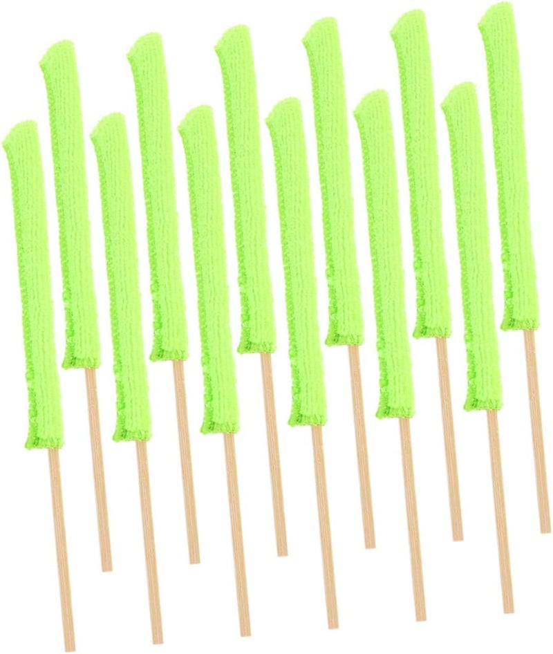 Green 12 Pack Long Neck Bottle Brushes Glass Cup Cleaning Sticks Microfiber Household Tools - Image 1