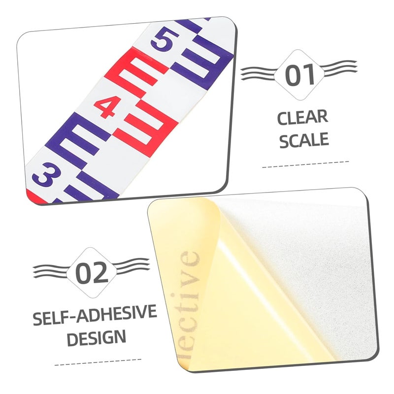 ملصق مؤشر مستوى الماء 2 قطعة قياس فيلم الألومنيوم ذاتي اللصق للبركة - Image 4