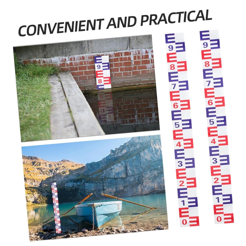 ملصق مؤشر مستوى الماء 2 قطعة قياس فيلم الألومنيوم ذاتي اللصق للبركة - Image 5