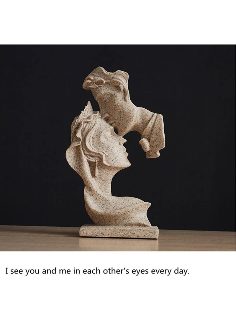 Excefore Couple Figurines Carved Crafts Ornament Lover Resin Sculpture Modern Art Desktop Figure Decor Table Ornament for Home Office Bookshelf Decor  - Image 2