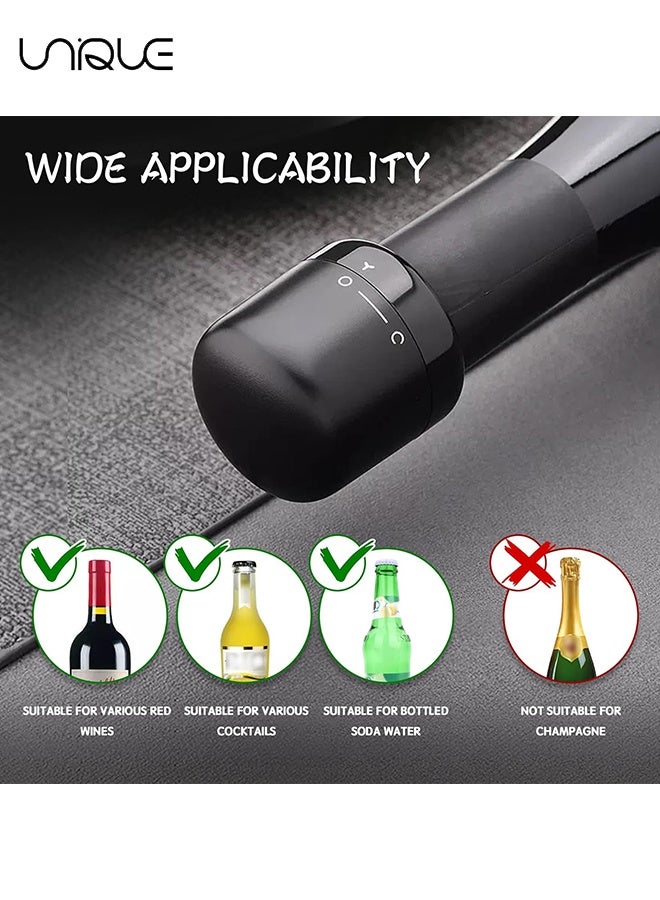 Unique 2PCS Bottle Stoppers - Vacuum Seal Bottle Stoppers - Wine Bottle Stoppers - Extend Preservation Time - Keep Wine Fresh - Suitable for All Standard Size Bottles - Image 3