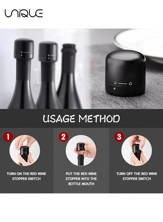 Unique 2PCS Bottle Stoppers - Vacuum Seal Bottle Stoppers - Wine Bottle Stoppers - Extend Preservation Time - Keep Wine Fresh - Suitable for All Standard Size Bottles - Image 4