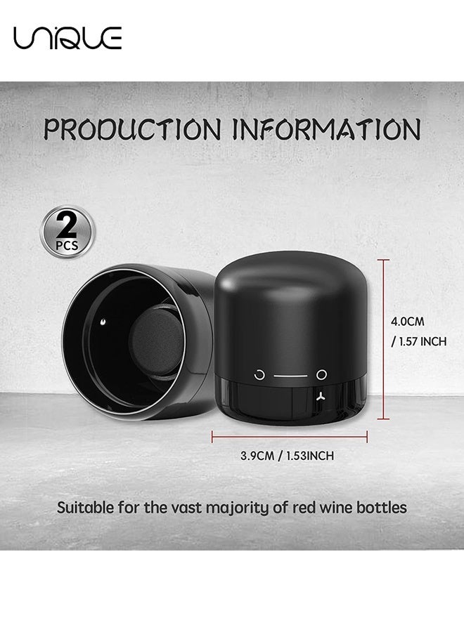 Unique 2PCS Bottle Stoppers - Vacuum Seal Bottle Stoppers - Wine Bottle Stoppers - Extend Preservation Time - Keep Wine Fresh - Suitable for All Standard Size Bottles - Image 2