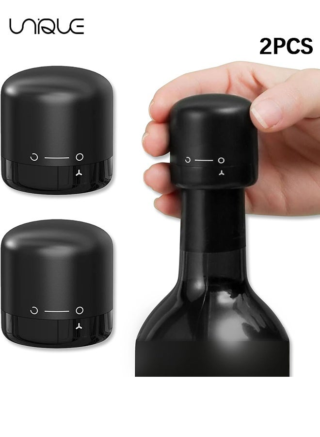 Unique 2PCS Bottle Stoppers - Vacuum Seal Bottle Stoppers - Wine Bottle Stoppers - Extend Preservation Time - Keep Wine Fresh - Suitable for All Standard Size Bottles - Image 1